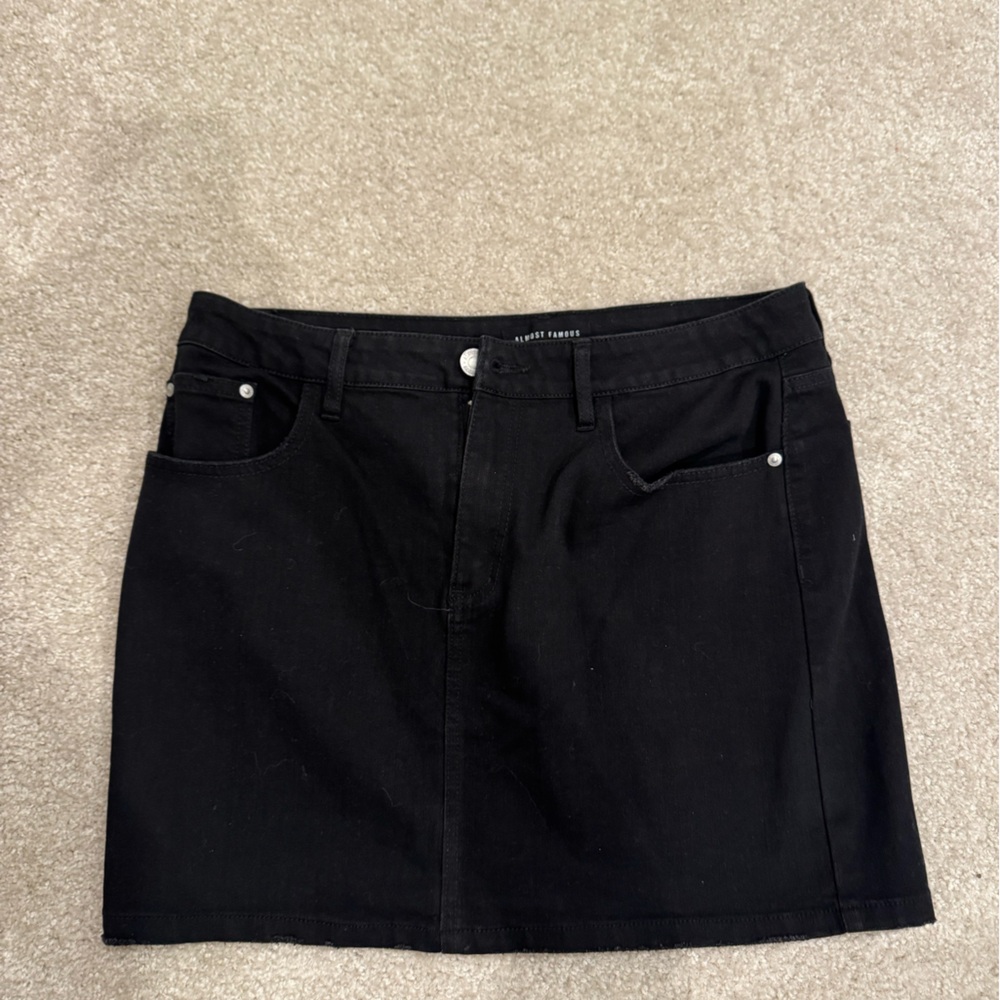 Trendy Black Denim Skort